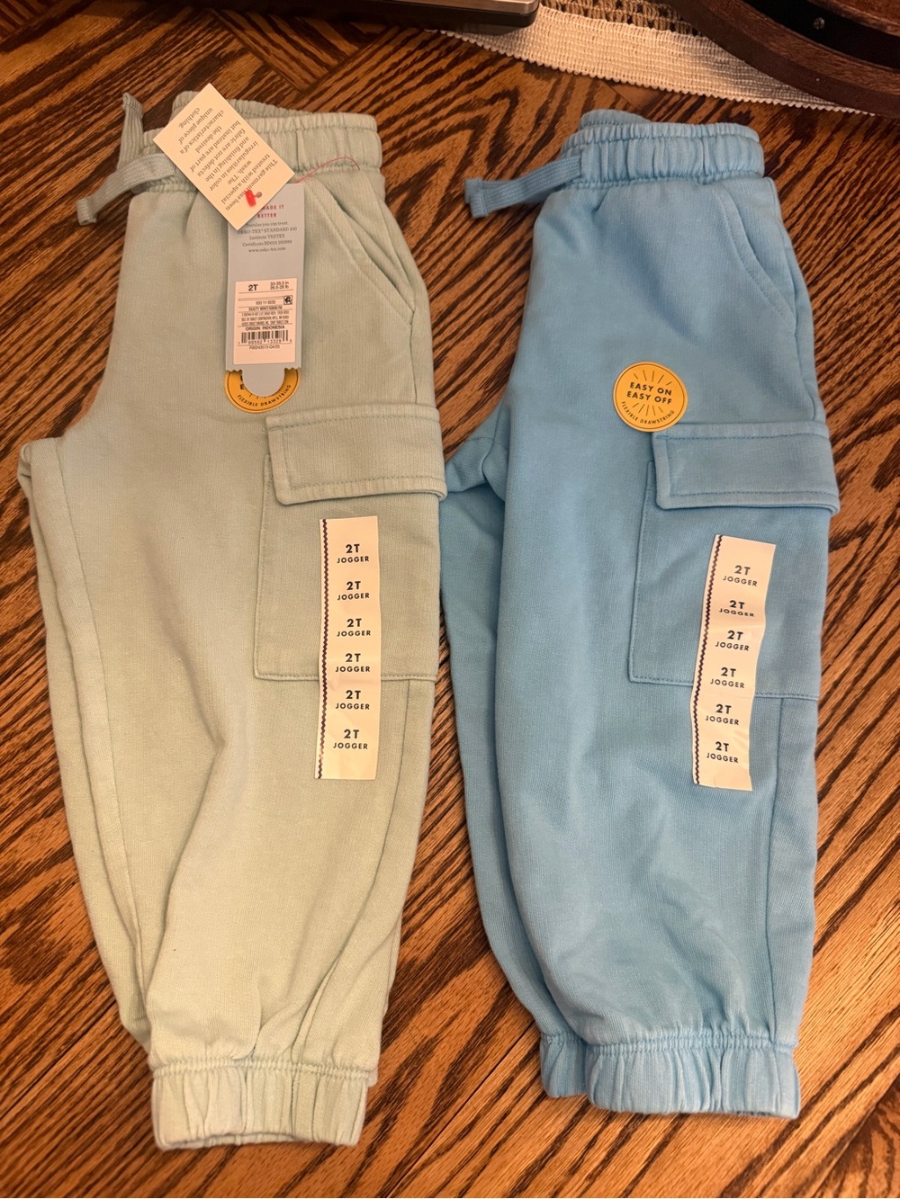 Cat and Jack Toddler Boy Bundle of 2 Jogger Lightweight Cargo Sweatpants Size 2T